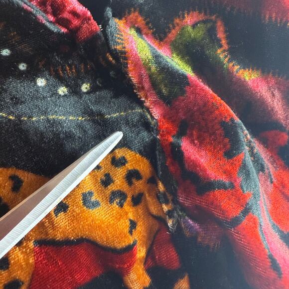 Farm Rio Womens Crazy Mix Velvet Jungle Safari Plunge Neckline Mini Dress XS - Picture 7 of 10